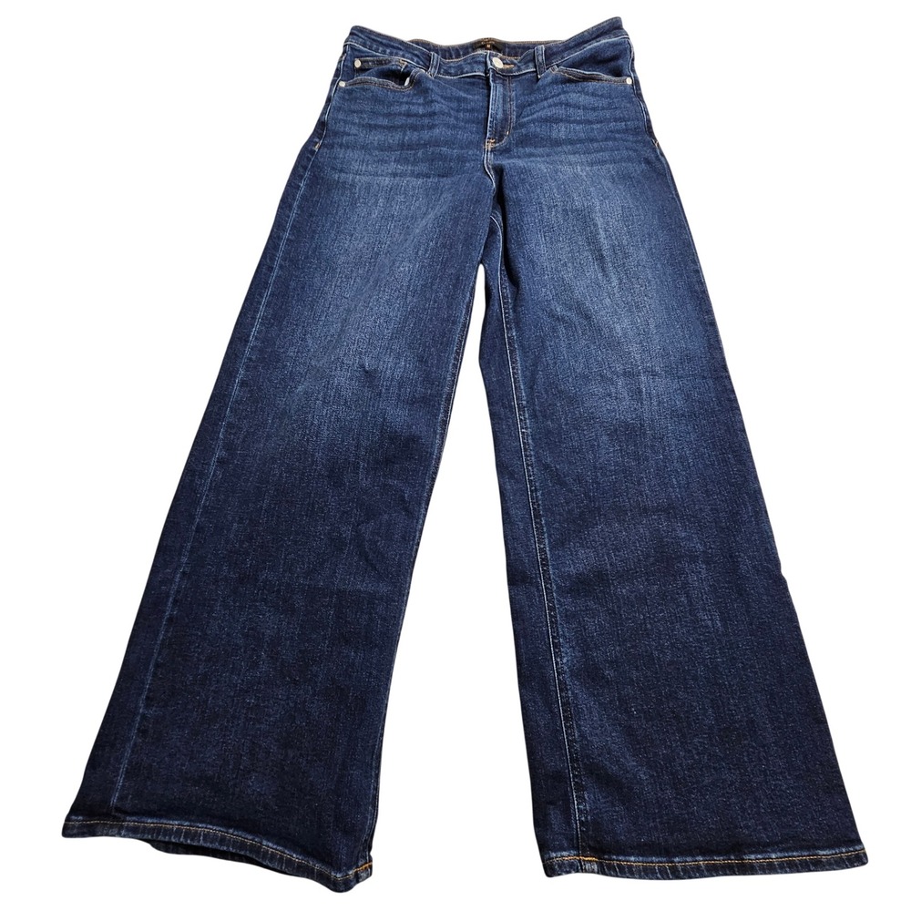Quince Bella Stretch Wide Leg Jeans Women 32 Midnight Blue High Rise LB80935
